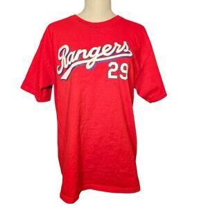 Texas Rangers T Shirt  Medium # 29 Adrian Beltre Red MLB Baseball Majestic